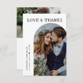 レトロラヴ感謝していと白アーチ2枚結婚の写真 サンキューカード (正面/裏面)