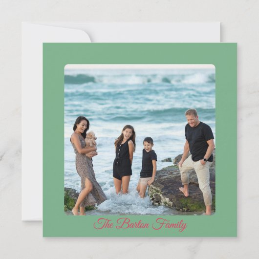 レトロラージレタークリスマスフォトカード カード (裏面)