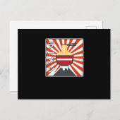 レトロラーメン麺かわいいラーメン大好き インビテーションポストカード (正面/裏面)