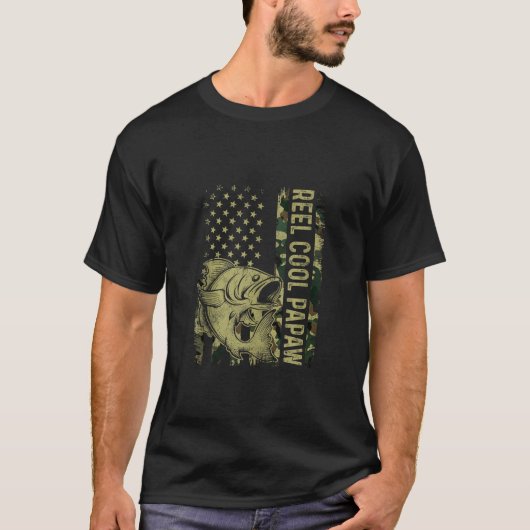レトロリクールールパポカモフラージアメリカ国旗Fis Tシャツ (正面)