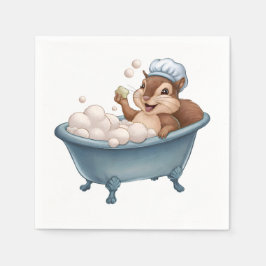 レトロリスの赤ちゃんシャワー スタンダードカクテルナプキン