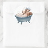 レトロリスの赤ちゃんシャワー ラウンドシール (バッグ)