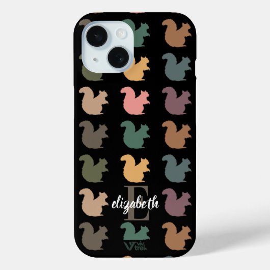 レトロリス ヴィンテージ 森 カスタムネームイニシャル Case-Mate iPhoneケース (裏面)