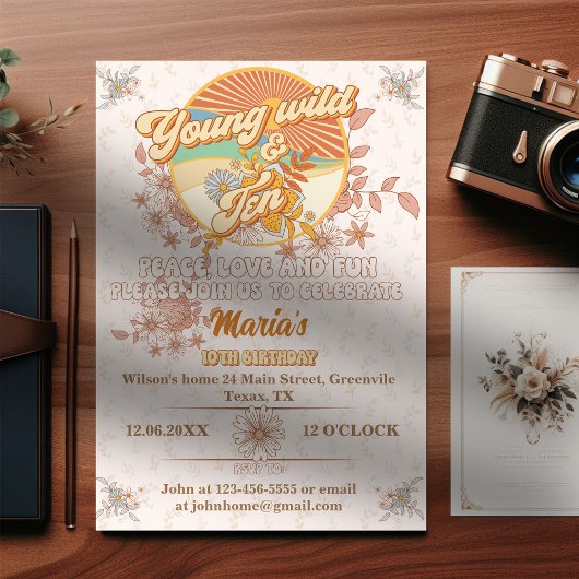 レトロリズム究極のグルービー10歳の誕生日 招待状