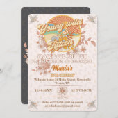 レトロリズム究極のグルービー15歳の誕生日 招待状 (正面/裏面)