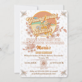 レトロリズム究極のグルービー16歳の誕生日 招待状