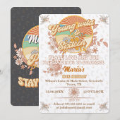 レトロリズム究極のグルービー16歳の誕生日 招待状 (正面/裏面)