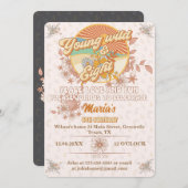 レトロリズム究極のグルービー8歳の誕生日 招待状 (正面/裏面)