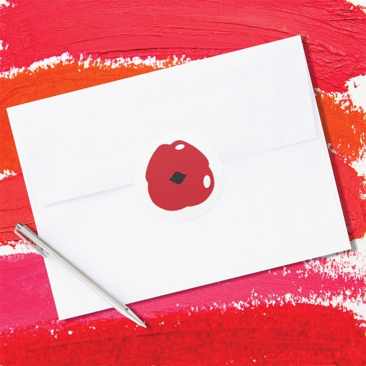 レトロリップレッドリップスティック ラウンドシール