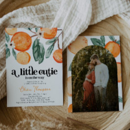 レトロリトルかわいこちゃんフォトベビーシャワー招待状 招待状