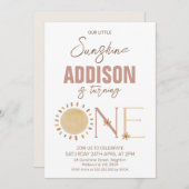 レトロリトルサンシャイン1st誕生日招待状 招待状 (正面/裏面)