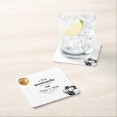 レトロリトルジェントンバルーン男の子のシャワー スクエアペーパーコースター (インサイチュ)