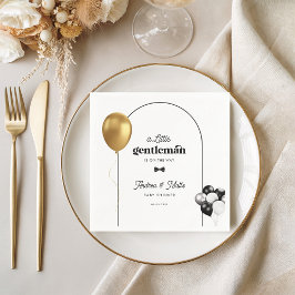 レトロリトルジェントンバルーン男の子のシャワー スタンダードカクテルナプキン