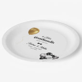 レトロリトルジェントンバルーン男の子のシャワー ペーパープレート (アングル)