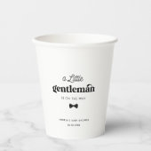 レトロリトル紳士白黒ボーイベビーシャワー 紙コップ (正面)