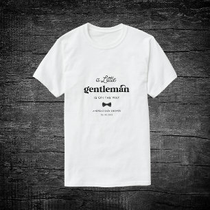レトロリトル紳士白黒ボーイベビーシャワー Tシャツ