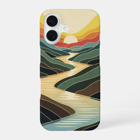 レトロリバーグロウ iPhone 16ケース (裏面)