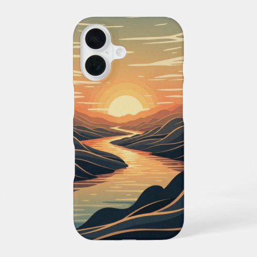 レトロリバーグロウ iPhone 16ケース (裏面)