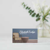 レトロリビングルーム内装デザイン 名刺 (スタンド正面)