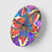 レトロリリー ラウンド壁時計 (傾斜)