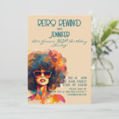 レトロリワインド 女性の50歳誕生日パーティー 招待状 (スタンド正面)
