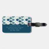 レトロリーフパターンブルーグリーンモノグラム ラゲッジタグ (裏面横)