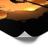 レトロリーマンサンセットファーザーエレクトリックケーブルリネマン ポスター (角)