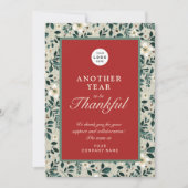 レトロルスチックな赤い緑のビジネスのロゴ名 シーズンカード (正面)