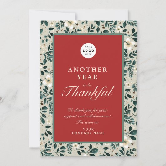 レトロルスチックな赤い緑のビジネスのロゴ名 シーズンカード (正面)