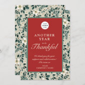 レトロルスチックな赤い緑のビジネスのロゴ名 シーズンカード (正面/裏面)