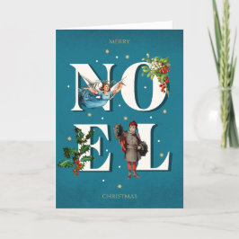 レトロルッククリスマスカードNOEL編集可能文字 シーズンカード