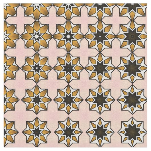 レトロルックパターン(tan、black、pink) ファブリック (クローズアップ)