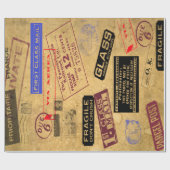 レトロルック切手ラッピング紙 ラッピングペーパー (フラット)