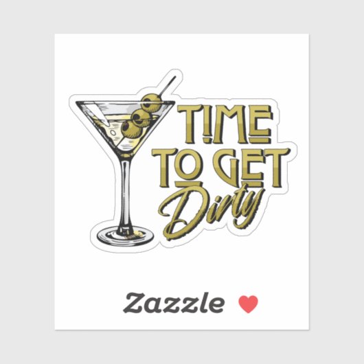 レトロルック汚いマルティーニおもしろい シール (シート)