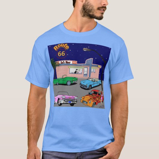 レトロルート66マグカップ Tシャツ (正面)