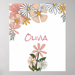 レトロルーム用フラワーポスター ポスター