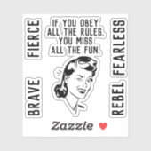 レトロルールブレーカー女性ステッカー シール