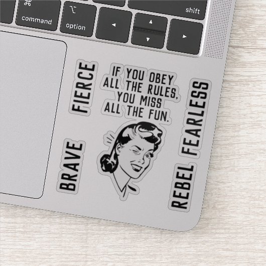 レトロルールブレーカー女性ステッカー シール