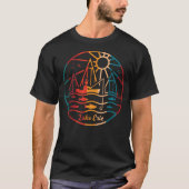レトロレイクエリー魚釣りTシャツ Tシャツ (正面)