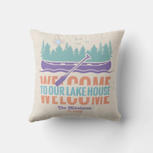 レトロレイクハウスファミリー名 クッション (裏面)