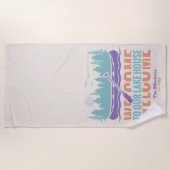 レトロレイクハウスファミリー名 ビーチタオル (正面)