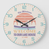 レトロレイクハウスファミリー名 ラージ壁時計 (正面)