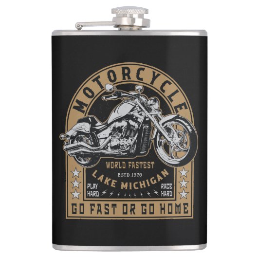 レトロレイクミシガンバイク フラスク (正面)