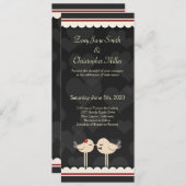 レトロレイシーラブバード結婚式招待状 招待状 (正面/裏面)