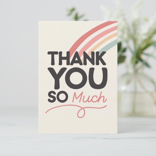 レトロレインボーありがとう多くのグリーティングカード サンキューカード (スタンド正面)