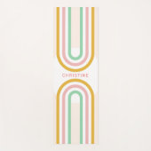 レトロレインボーアーストライプチミニマルー ヨガマット (正面)