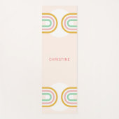 レトロレインボーアーストライプチミニマルー ヨガマット (正面)