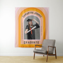 レトロレインボーアーチフォト卒業バックドロップ タペストリー