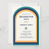 レトロレインボーアーチフォト卒業パーティー 招待状 (裏面)