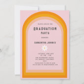 レトロレインボーアーチフォト卒業パーティー 招待状 (裏面)